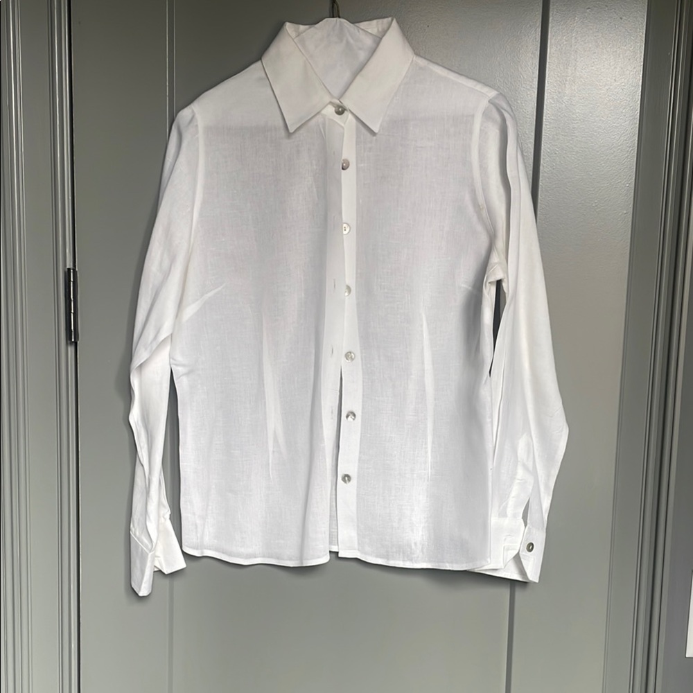 Classic White Linen Blouse